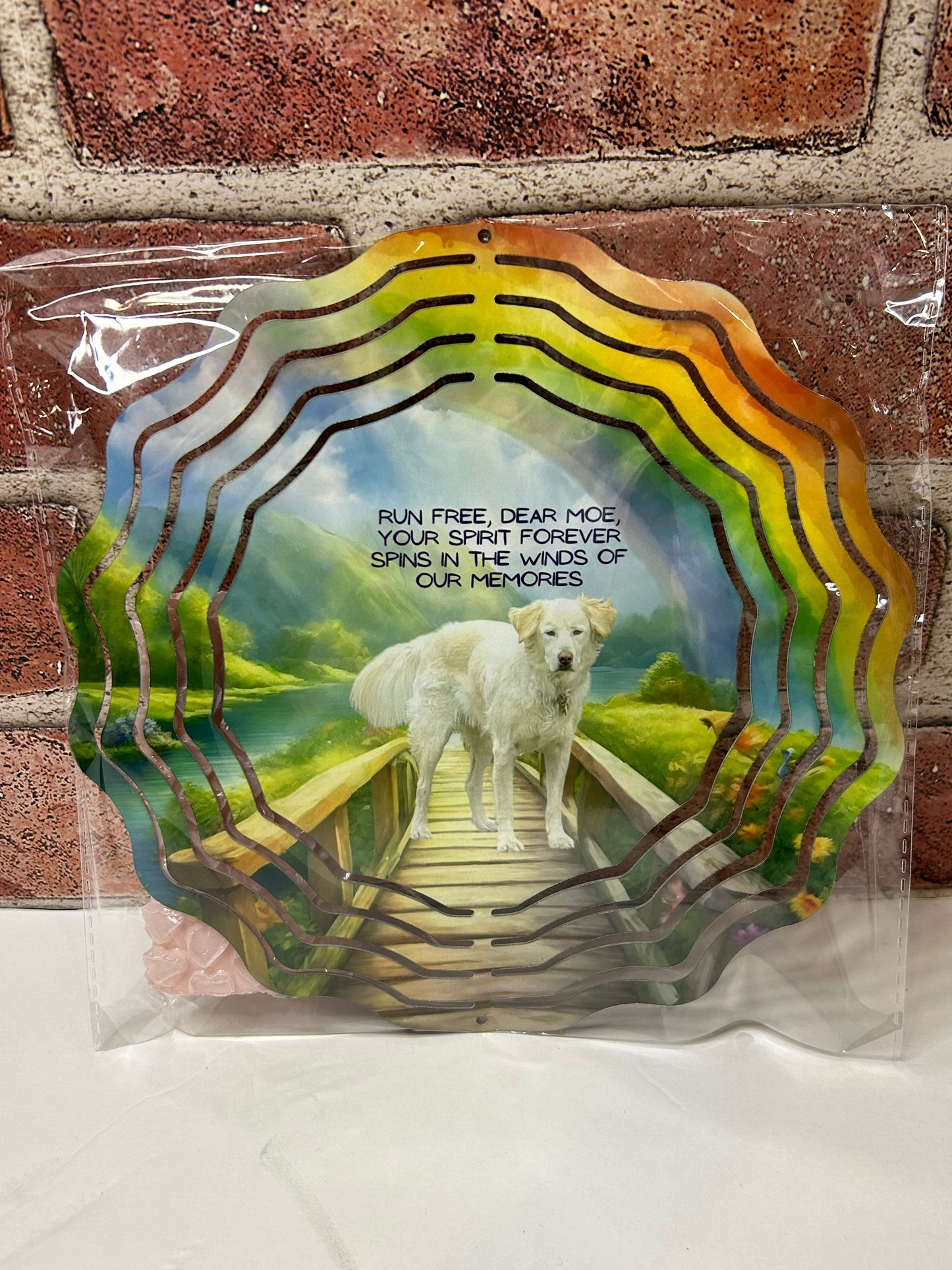 Rainbow Bridge Remembrance Dog Wind Spinner (8 Inch)