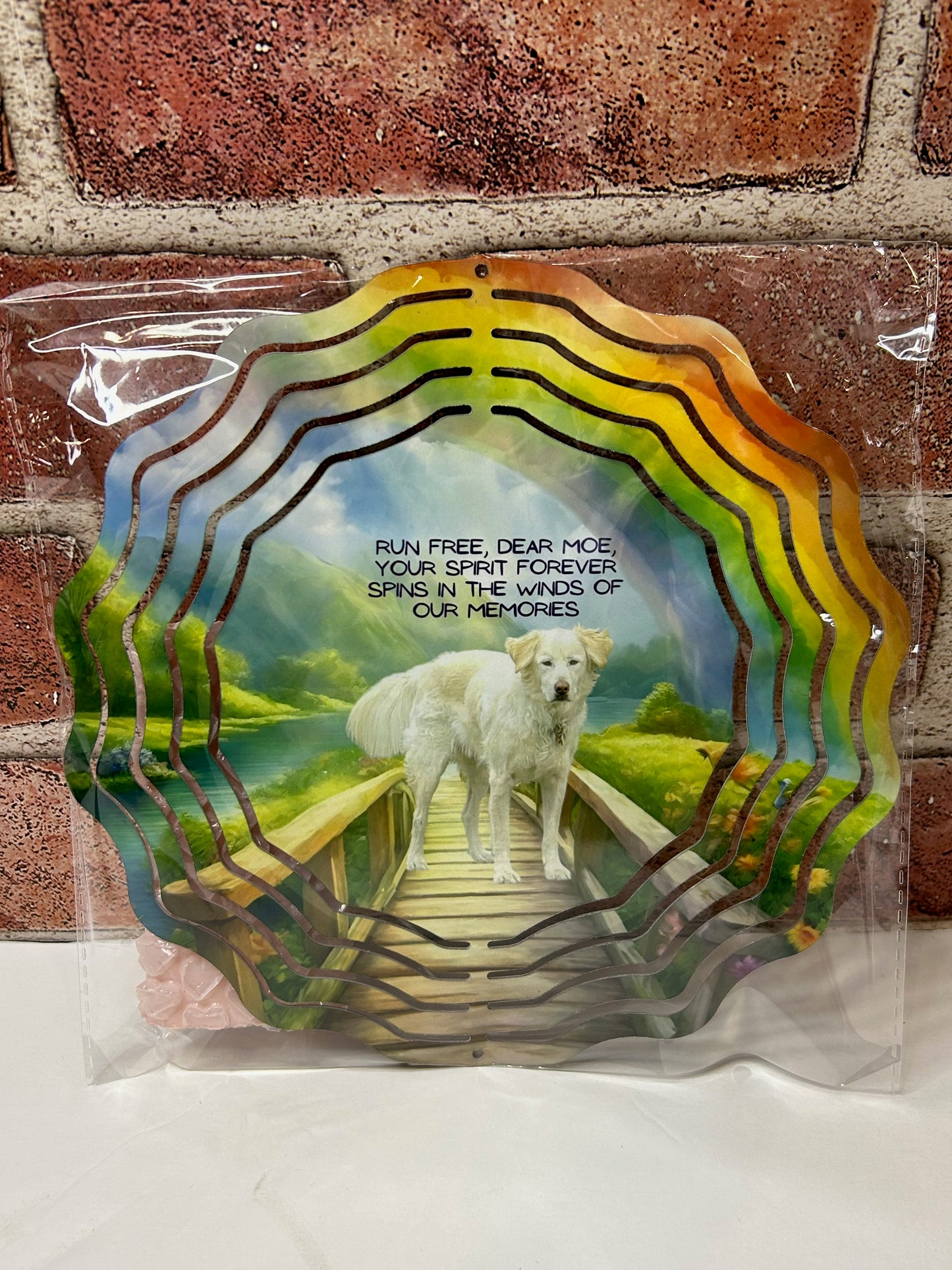 Rainbow Bridge Remembrance Dog Wind Spinner (8 Inch)