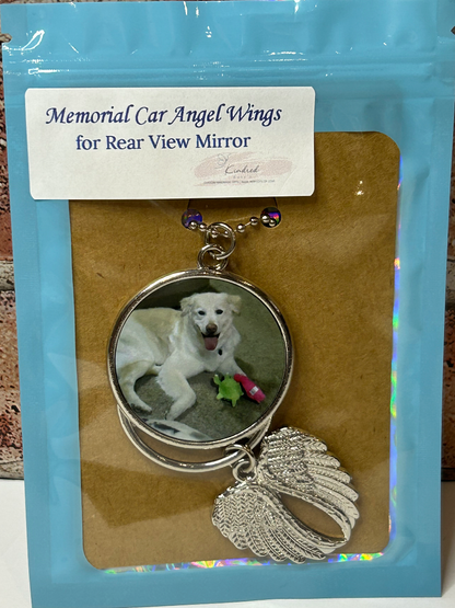 MEMORIAL ANGEL WINGS FOR CAR REAR VIEW MIRROR